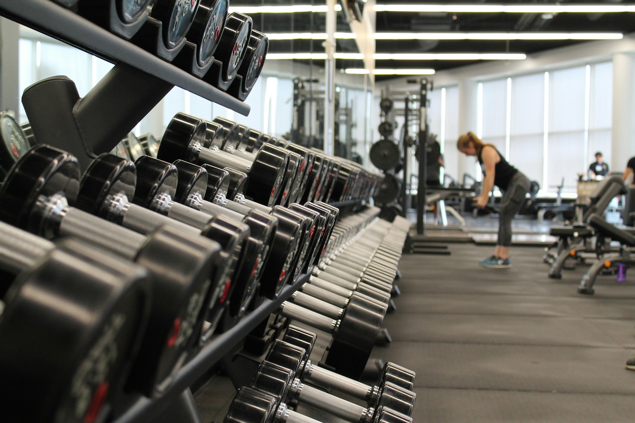 Person working out in a modern gym